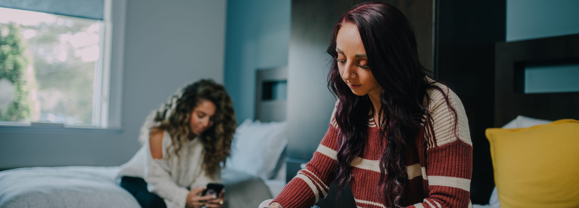 Patient with anxiety in addiction treatment center