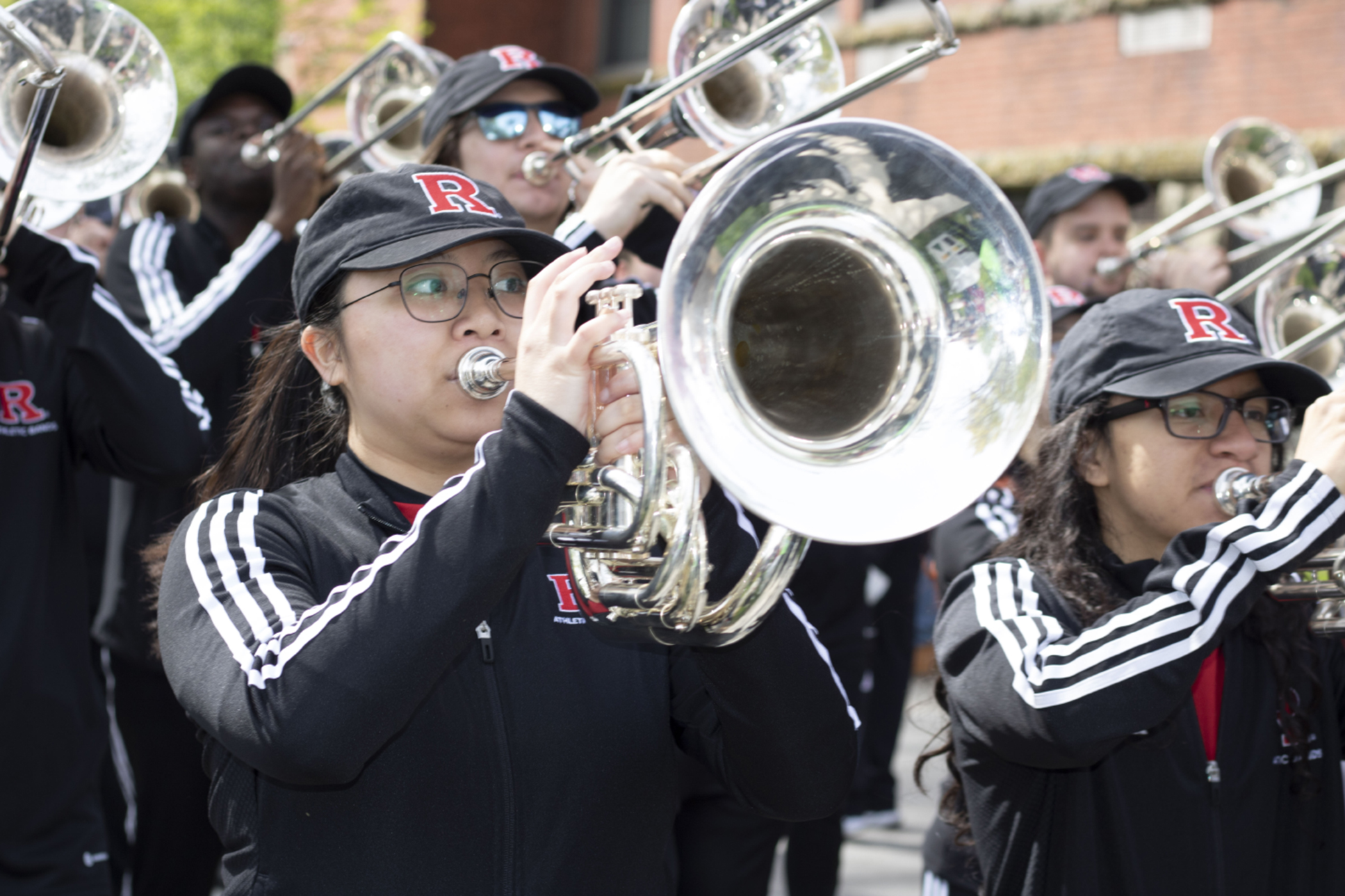 The RU marching band performs on Rutgers Day