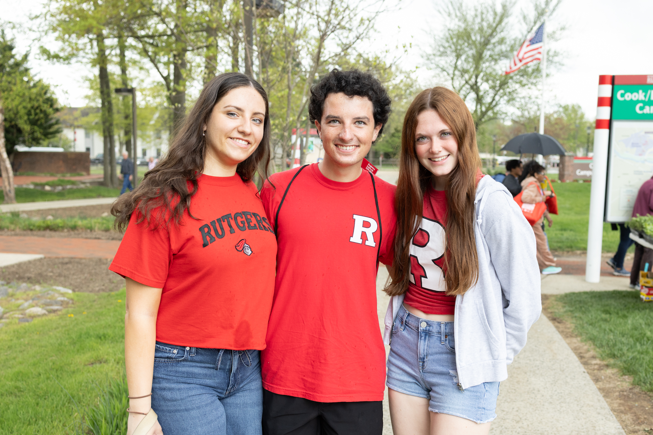 Students in Rutgers apparel celebrating Rutgers Day 2025