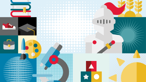 Branded background featuring illustrated icons for Rutgers Day